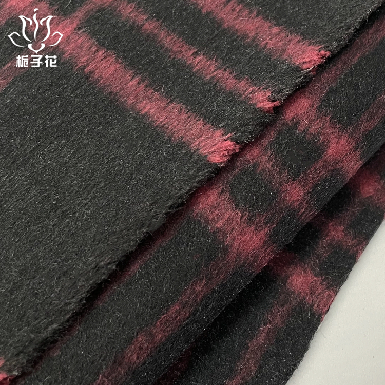 双面顺毛格子呢面料09