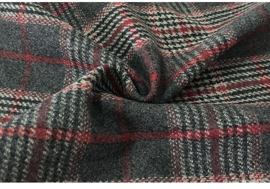 格子毛呢布料73