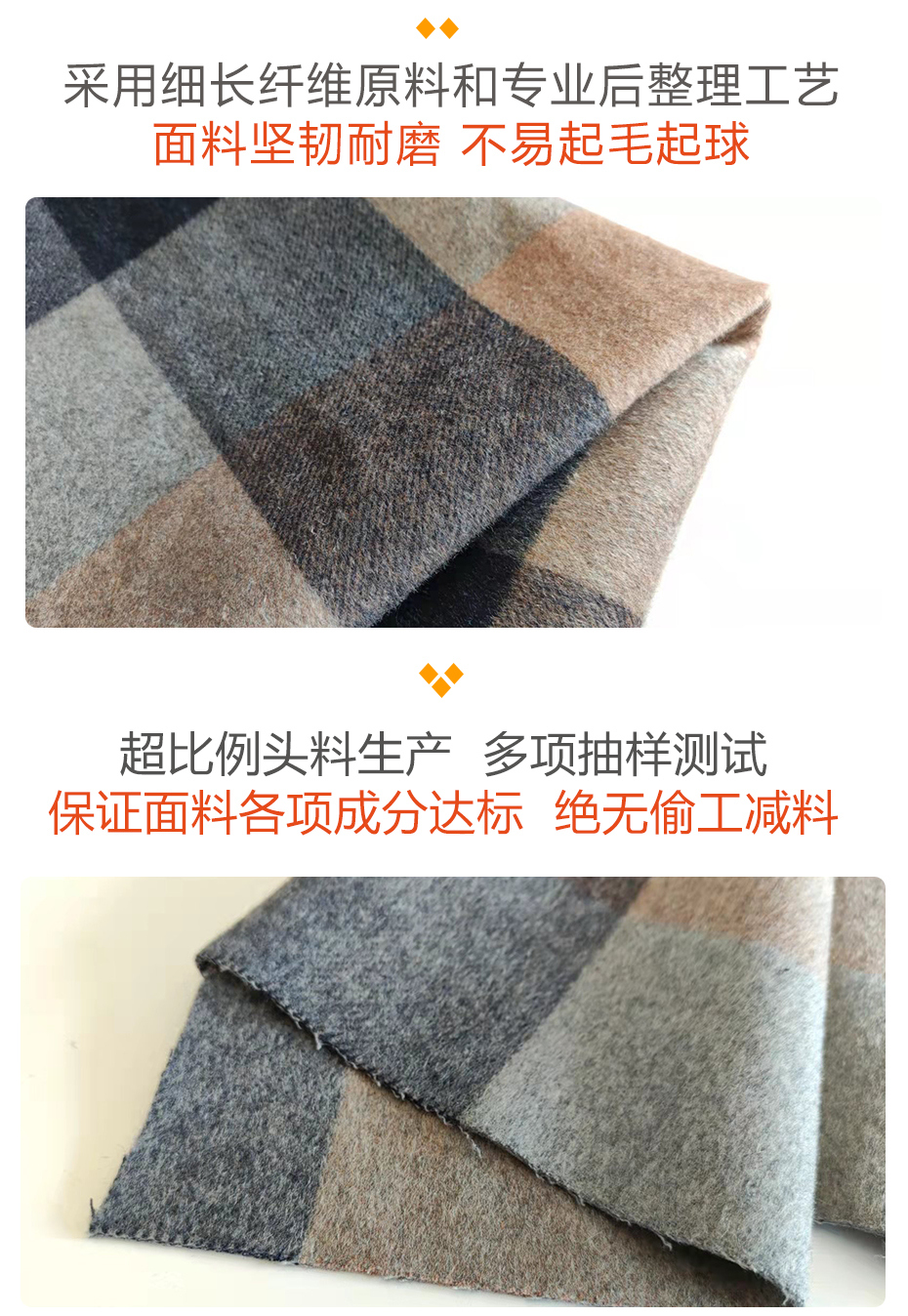 双面顺毛格子呢面料28